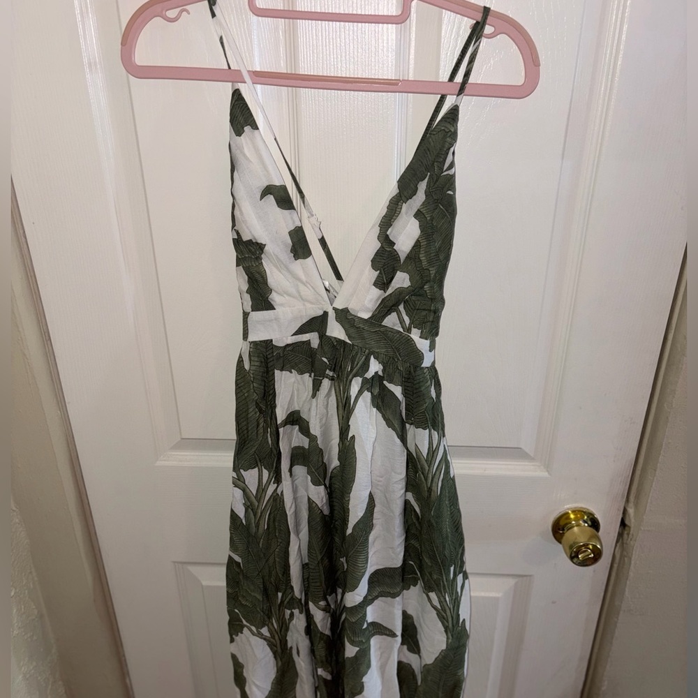 Baltic Born Green Leaf Print Dress